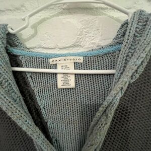 Max Studio Gray and Blue Cardigan Sweater